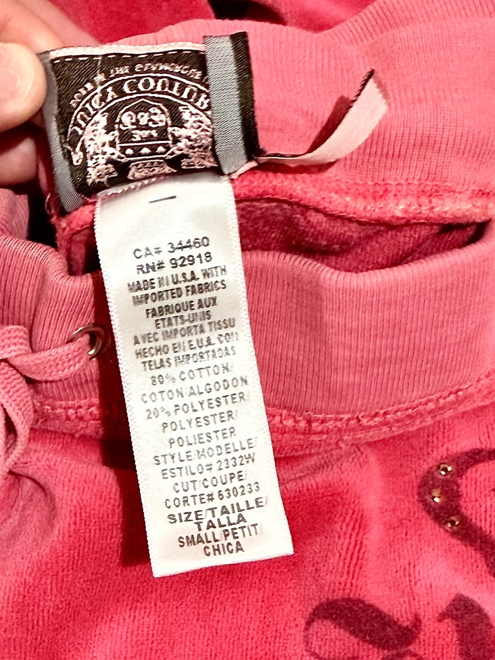 VINTAGE Juicy Couture Velour Tracksuit Set Hot Pink Butterfly Crown Y2K~Size S - Picture 2 of 16
